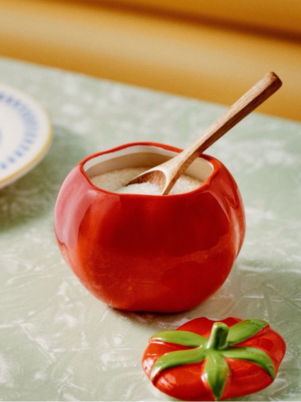 Anthropologie Tomato Sugar Bowl & Spoon